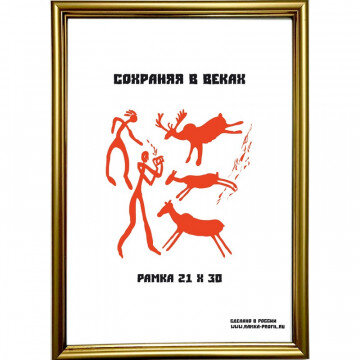 Рамка пластиковая 590 21x30 (A4) золото