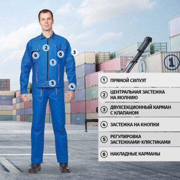 Спец.одежда летняя Костюм мужской Мастер/л06-КПК вас. (р.48-50) 182-188