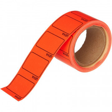 Ценники самоклеящиеся Цена 35x25мм, красная 250шт/рул, 5 рул/уп