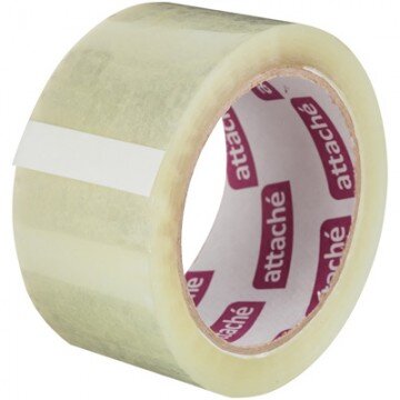 Клейкая лента упаковочная ATTACHE 48мм х 80м 45мкм прозрачная Клейкая лента упаковочная ATTACHE 48мм х 80м 45мкм прозрачная