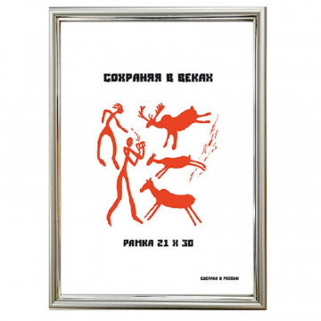 Рамка пластиковая 591 21x30 (A4) серебро Рамка пластиковая 591 21x30 (A4) серебро