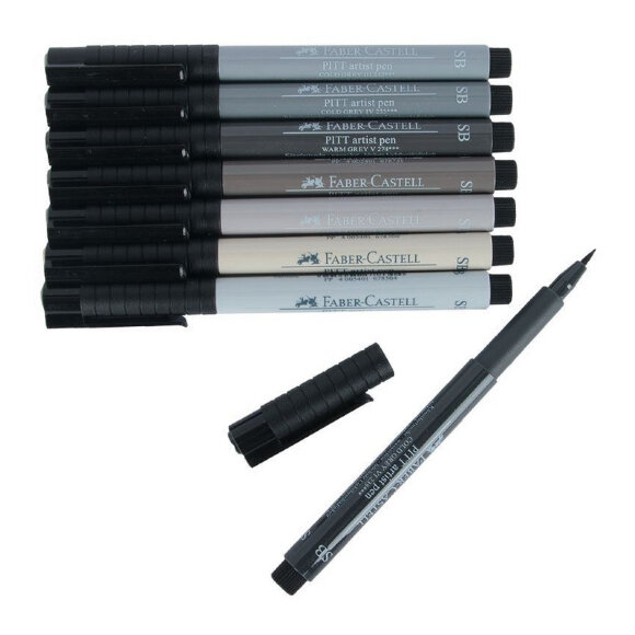 Набор капиллярных ручек Faber-Castell Pitt Artist Pen Soft Brush 8цв,167808 Набор капиллярных ручек Faber-Castell Pitt Artist Pen Soft Brush 8цв,167808