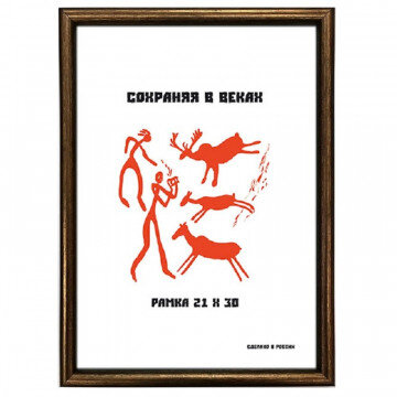 Рамка пластиковая 21x30 (A4) бронза, с пластиком