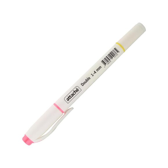 Маркер выделитель текста Attache Double 1-4 мм желт/розовый