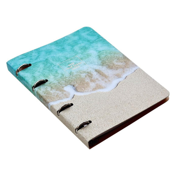 Тетрадь общая А5, 80л. клетка, кольца  155х212мм. Nature, прибой N1551