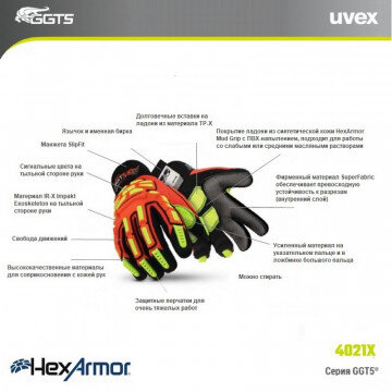 Перчатки защитные HexArmor GGT5 Mud Series (р9) (4021x)