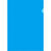 Папка уголок E-310 180мкр жест.пластик А4 синяя прозр.Россия 10шт/уп