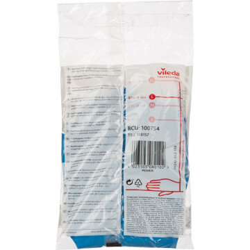 Перчатки хозяйственные латексные Многоцелевые Vileda, синий, L, 100754