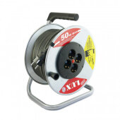 Удлинитель 50 м метал. катушка LUX КГ 3x1.5, 16А, 4 розетки с з/к 44150