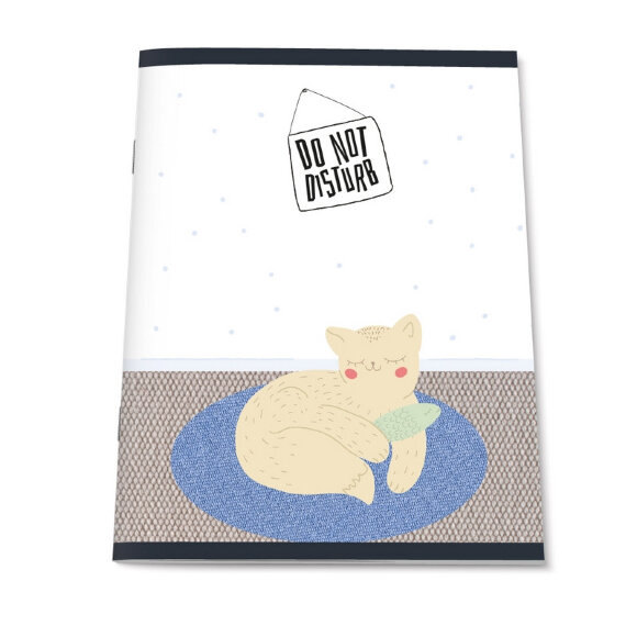 Тетрадь общая А5,48л,кл,скреп,обл.мел.кар,УФ-лак №1 School Paper Cat Pretty
