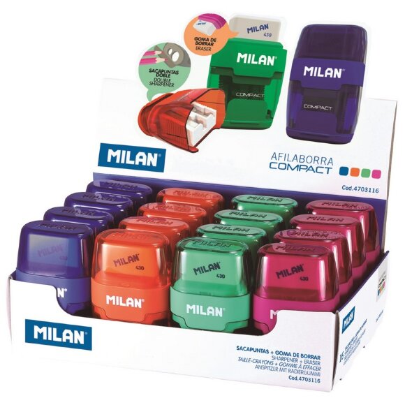 Ластик -точилка Milan Compact, цв в асс 4703116