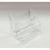 Подставка настольная 95х75х50мм для визиток 2отделения акрил