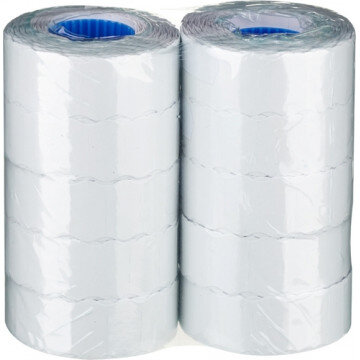 Этикет-лента 22х12 белая волна 1000шт/рул 10рул/уп Этикет-лента 22х12 белая волна 1000шт/рул 10рул/уп