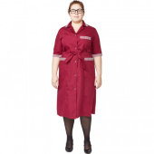 Халат для горничных и уборщиц у01-ХЛ кор.рукав бордо(р.44-46) 158-16