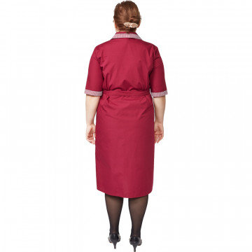 Халат для горничных и уборщиц у01-ХЛ кор.рукав бордо(р.44-46) 158-16