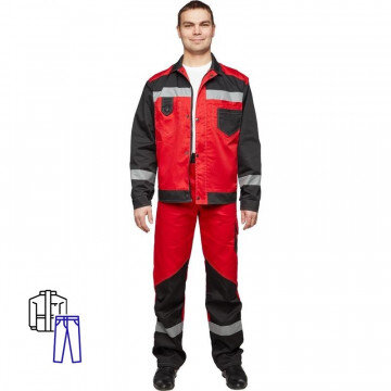 Спец.одежда летняя Костюм мужской л21-КБР красн/черн. (р.60-62) 182-188 Спец.одежда летняя Костюм мужской л21-КБР красн/черн. (р.60-62) 182-188