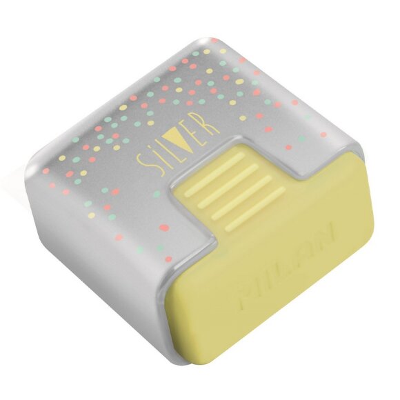 Ластик каучуковый Milan Silver в пластиковом чехле CMMS430SL, цв в асс (ДС)