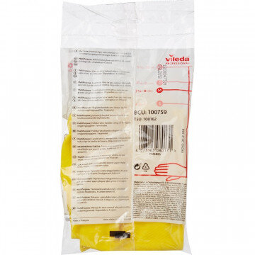 Перчатки хозяйственные латексные Многоцелевые Vileda, желтый, M, 100759