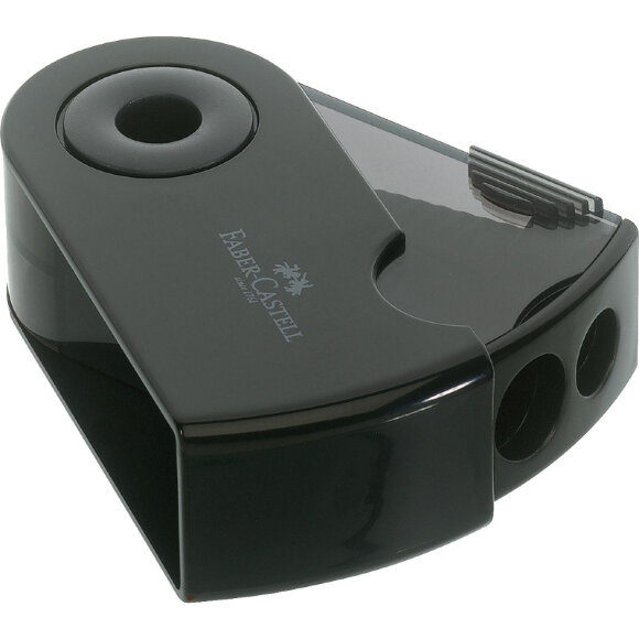 Точилка  Faber-Castell Sleeve, 2 отверстия, контейнер, черная