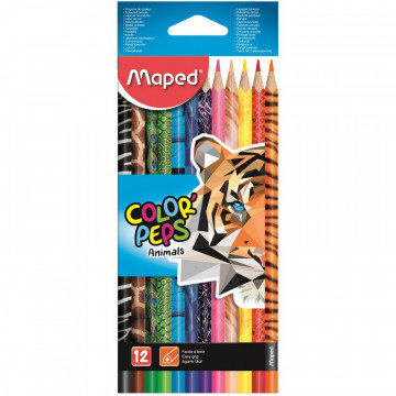 Карандаши цветные Maped COLOR?PEPS 12цв 3-гран декорир.корпус 832212 Карандаши цветные Maped COLOR?PEPS 12цв 3-гран декорир.корпус 832212