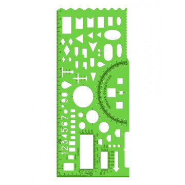 Линейка 20 см офицерская  зеленая, отливн. шкала ТТ-01