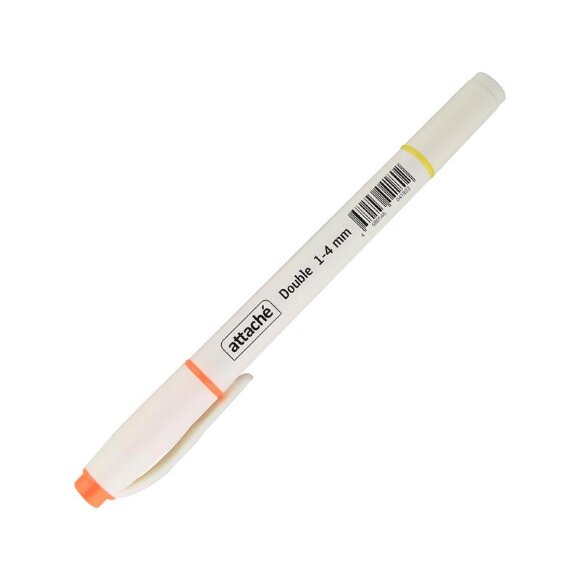 Маркер выделитель текста Attache Double 1-4 мм желт/оранжевый