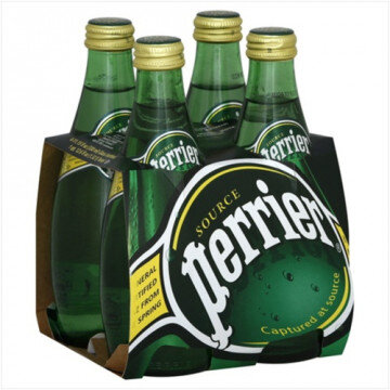 Вода минеральная Perrier стекл.бут.0,33л газ. 4шт/уп