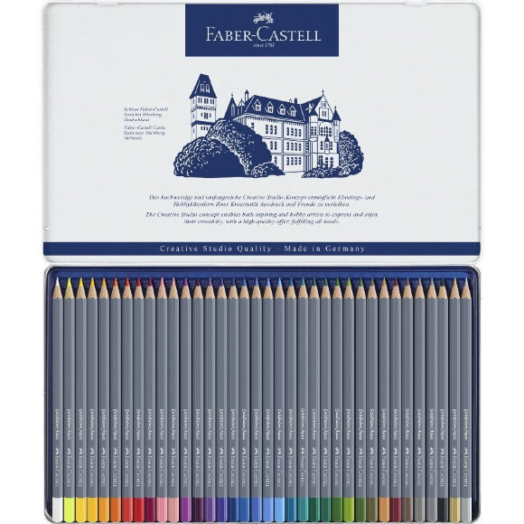 Карандаши акварельные Faber-Castell Goldfaber Aqua, 36цв,метал.короб,114636 Карандаши акварельные Faber-Castell Goldfaber Aqua, 36цв,метал.короб,114636