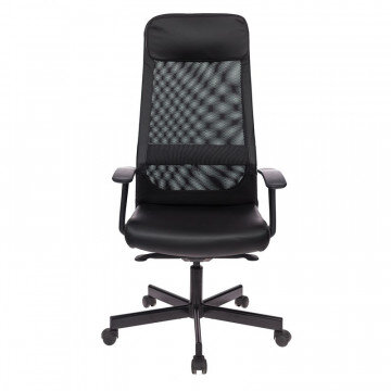 Кресло VB_EChair-651 TPU кожзам черный, сетка черая,металл