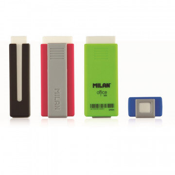Ластик пластиковый Milan Office 320 белый, в пластиковом держателе (в асс.)