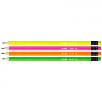Карандаш чернографитный Attache Colorful! HB заточ.,с ласт. Карандаш чернографитный Attache Colorful! HB заточ.,с ласт.