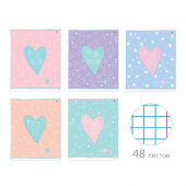 Тетрадь общая А5,48л,клетка,скреп,обл.карт. MY LOVE 5диз 7-48-1158