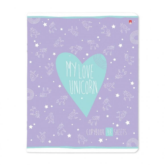 Тетрадь общая А5,48л,клетка,скреп,обл.карт. MY LOVE 5диз 7-48-1158