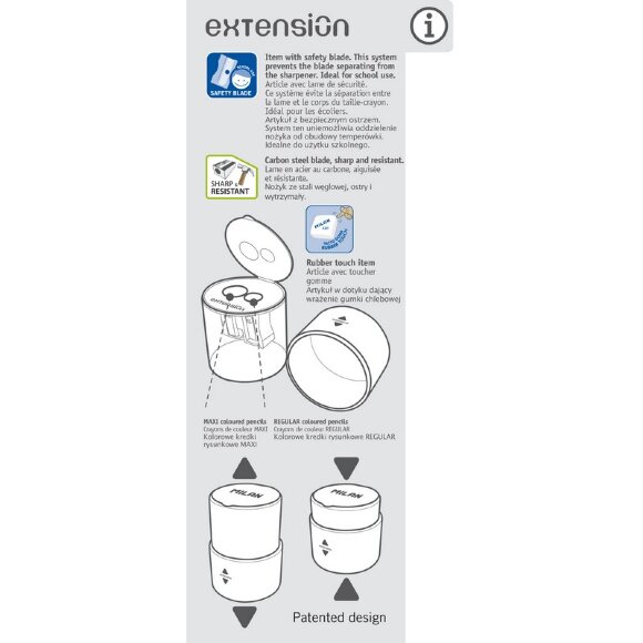 Точилка Milan Extension  с контейнером, 2 отверстия, пластик, цв. в ассорт.