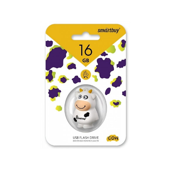 Флеш-память Smartbuy Cow, 16Gb, USB 2.0, коровка, SB16GBCow Флеш-память Smartbuy Cow, 16Gb, USB 2.0, коровка, SB16GBCow