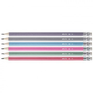 Карандаш чернографитный Attache Silk HB заточ.,с ласт.