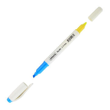 Маркер выделитель текста Attache Double 1-4 мм желт/голубой