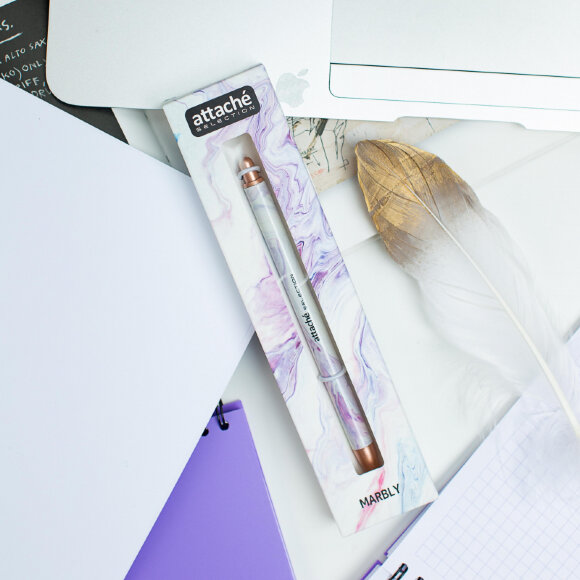 Ручка шариковая Attache Selection Marbly. син.. автом.. подар.упак