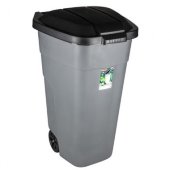 Контейнер-бак мусорный 110л пластик, цвет серый, на колесах Контейнер-бак мусорный 110л пластик, цвет серый, на колесах