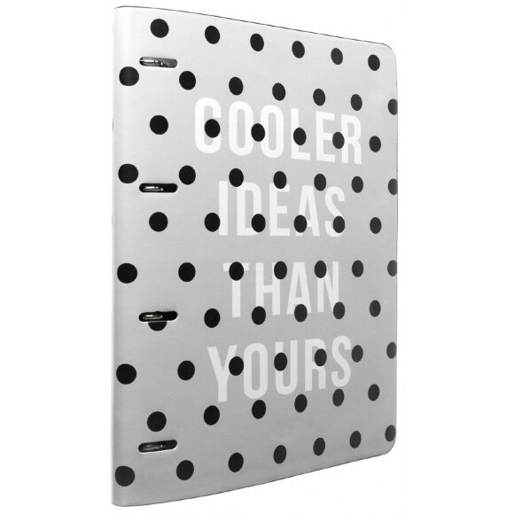 Бизнес-тетрадь Infolio А4 120 л, клетка, кольца, кож.зам. Dots серый N1824