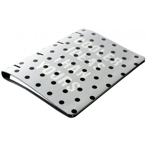 Бизнес-тетрадь Infolio А4 120 л, клетка, кольца, кож.зам. Dots серый N1824