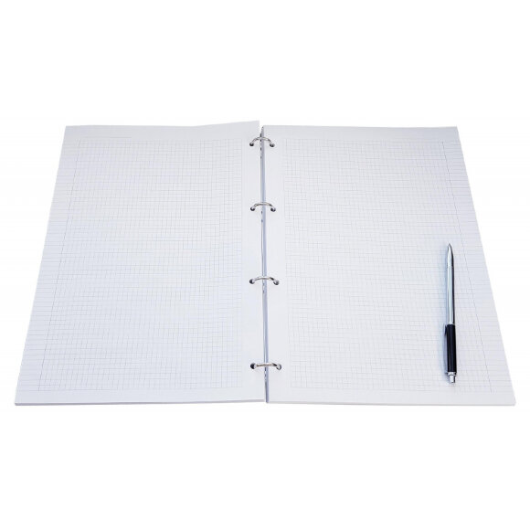 Бизнес-тетрадь Infolio А4 120 л, клетка, кольца, кож.зам. Dots серый N1824