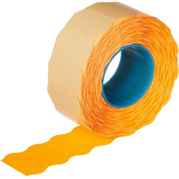 Этикет-лента 22х12 оранж волна 1000шт/рул 10рул/уп