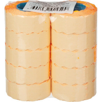 Этикет-лента 22х12 оранж волна 1000шт/рул 10рул/уп