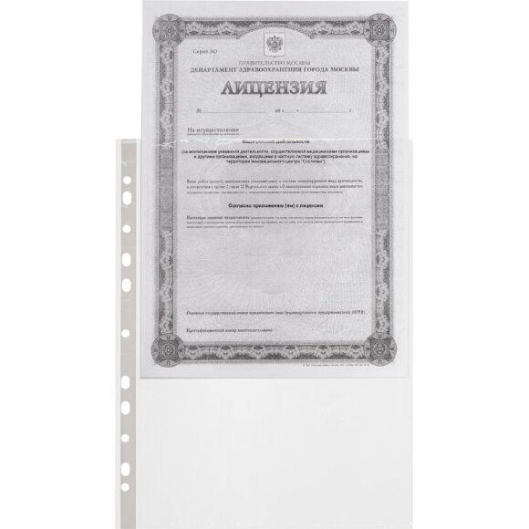 Папка файл-вкладыш А4 Attache Economy,Стандарт ,100шт./уп.с перф.,Россия