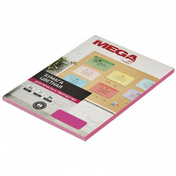 Бумага цветная ProMEGA Jet (А4,80г,розовый интенсив) пачка 50л Бумага цветная ProMEGA Jet (А4,80г,розовый интенсив) пачка 50л