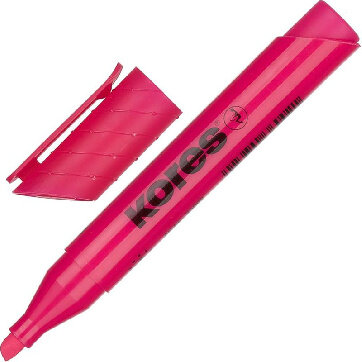 Маркер выделитель текста KORES 1-4 мм розовый 36002