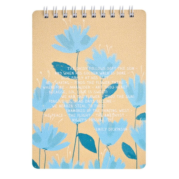 Блокнот А6, 100л. клетка спираль мягк 102х142мм Pastel голубые цветы N2659