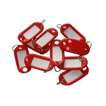 Бирки для ключей 10 шт/уп, красная