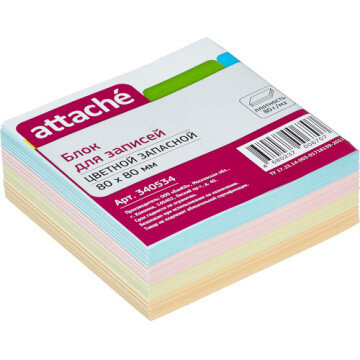 Блок для записей ATTACHE запасной 8х8 300л (+/- 5%) цветной 80 г